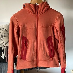 Arcteryx Orange Jacket with Red Polartec lining